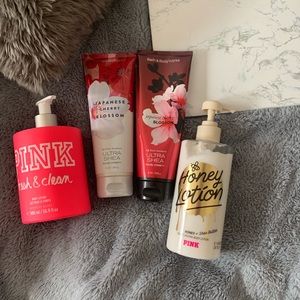 Pink Victoria secret bath&body work lotion bundle
